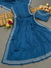 MS Manzar Bollywood Malai Satin Designer Party Wear Sarees Wholesale Market In Surat
